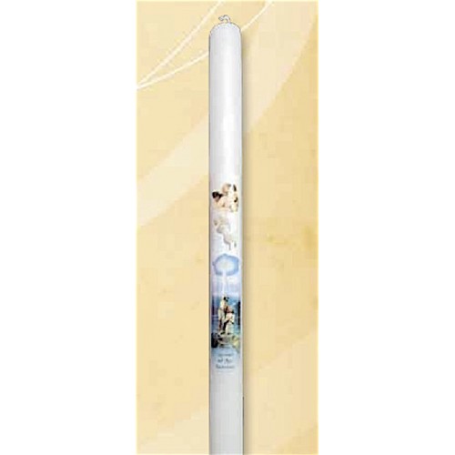 Battesimo Candela decorata diametro cm.2 altezza cm.35 