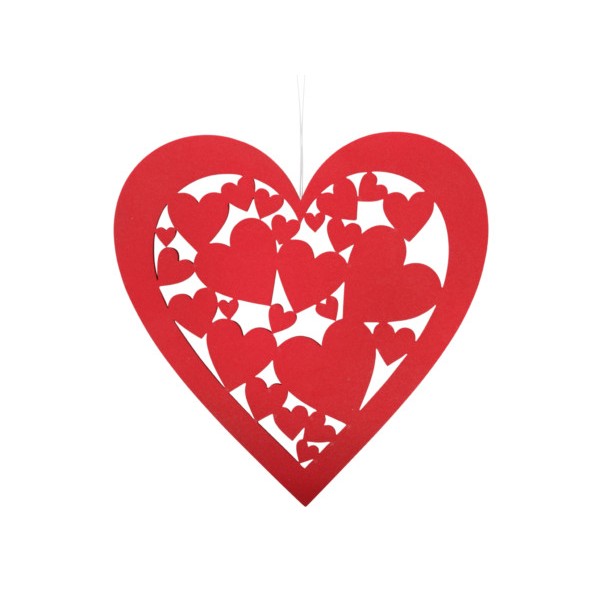 Cuore da appendere con cuoricini cm.25 