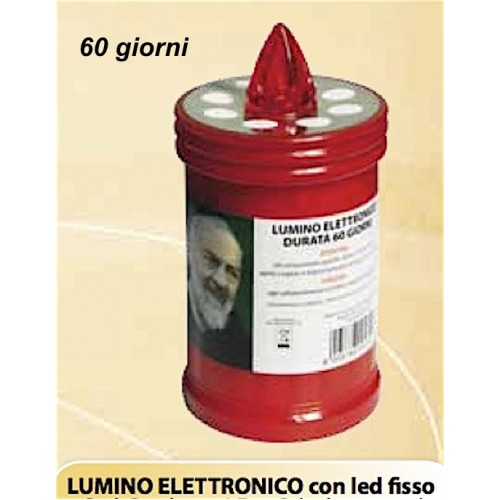 Lumino votivo elettronico rosso led fisso durata 60 gg. 