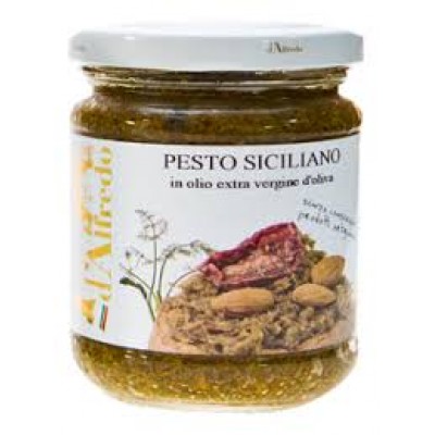 Pesto siciliano in olio extra vergine di oliva - Prodotti tipici siciliani - gr.180