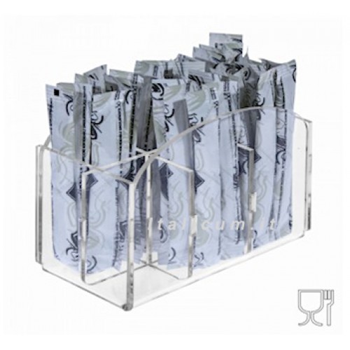 Porta bustine zucchero stick plexiglass 6 scomparti cm.12,5x7x10
