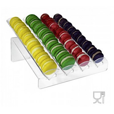 Porta Macarons espositore trasparente in plexiglass 4 file cm.30x33x16