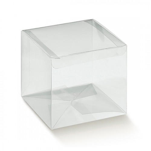 50 Scatoline Trasparenti In PVC Per Bomboniere – 47x47x20 Mm, Confezione Regalo Matrimonio E Battesimo