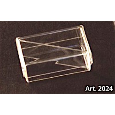 Scatola PLEXIGLASS rettangolare per confetti con coperchio e divisori Pz.6 - mm.48x80x30