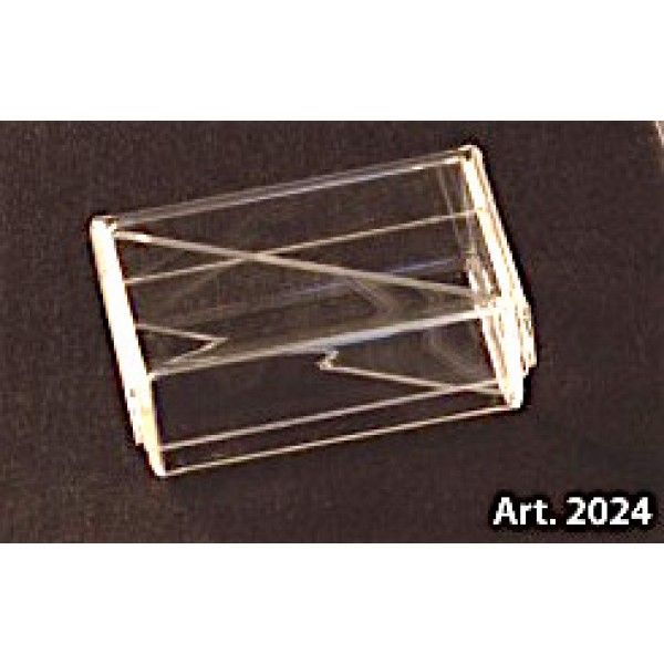 Scatola PLEXIGLASS rettangolare per confetti con coperchio e divisori Pz.6 - mm.48x80x30