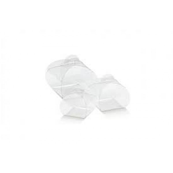 Scatole portaconfetti trasparenti Tortina mm.64x64x51 Pz.10