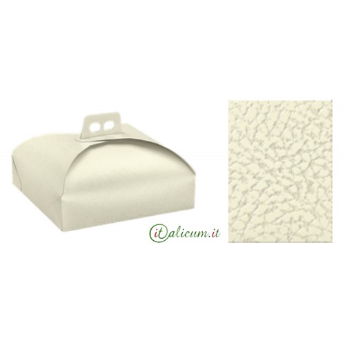 Porta torta cartone Pelle Bianco mm.140x140x70 Pz.20