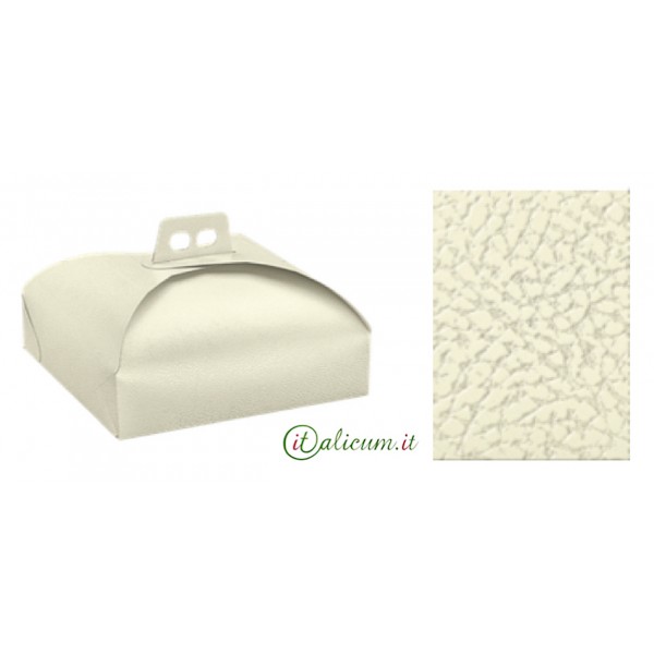 Porta torta cartone Pelle Bianco mm.140x140x70 Pz.20
