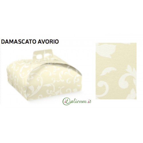 Porta torta cartone avorio damascato mm.270x270x70 Pz.20