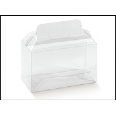 Porta vasetti 2 posti trasparenti a VALIGETTA in PVC con manico mm.180x90x100 - Pz.10