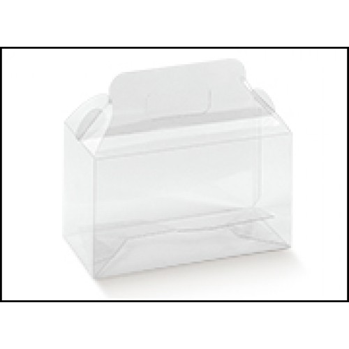Scatole portavasetti 2 posti trasparenti a VALIGETTA in PVC con manico mm.130x60x90 - Pz.10