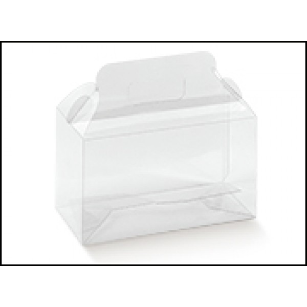 Scatole portavasetti 2 posti trasparenti a VALIGETTA in PVC con manico mm.130x60x90 - Pz.10