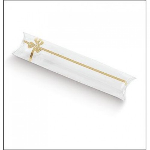 Scatole trasparenti a TUBO in PVC decoro oro mm. 100x38 - Pz.10