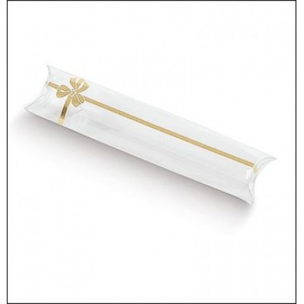 Scatole trasparenti a TUBO in PVC decoro oro mm. 100x38 - Pz.10