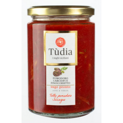 Sugo ai carciofi e finocchietto con pomodoro - Prodotti tipici siciliani - gr.350 