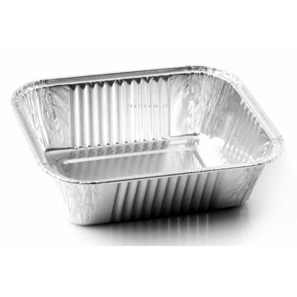 Vaschette in alluminio per alimenti mm.109x84x40 monopozione - Pz.100 