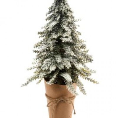 Albero natalizio piccolo con neve e vaso cm.50