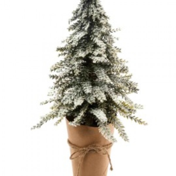 Albero natalizio piccolo con neve e vaso cm.50