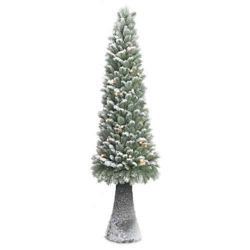 Albero di Natale innevato con luci led incorporate cm.110