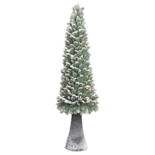 Albero di Natale innevato con luci led incorporate cm.80