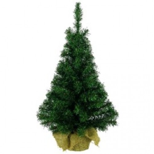 Albero di Natale verde  cm.90 con base juta 