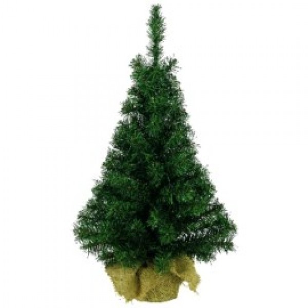 Albero natalizio verde con base juta cm.60