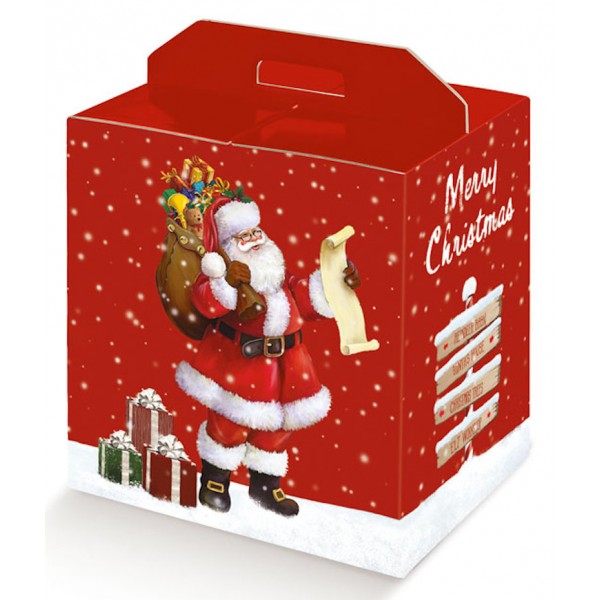 Scatola per panettone + bottiglia Santa Claus mm.430x240x345 Pz.10