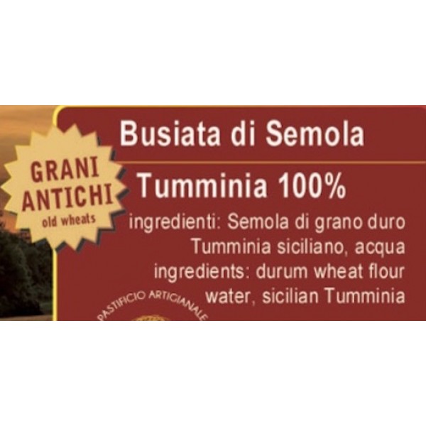 Busiate di Russello semola  di grani antichi siciliani 100% - 20 pacchi da 500 gr. 