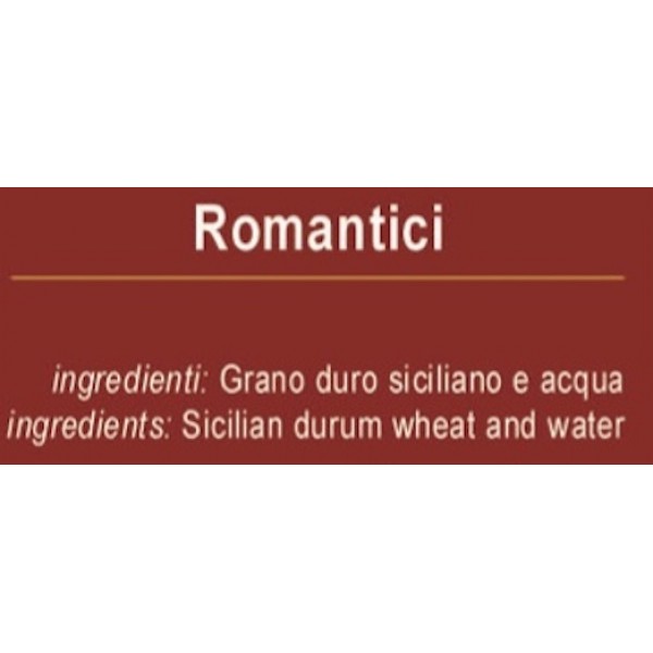 Pasta grano duro siciliano Romantici - Artigianale - 24 pacchi da 500 gr.
