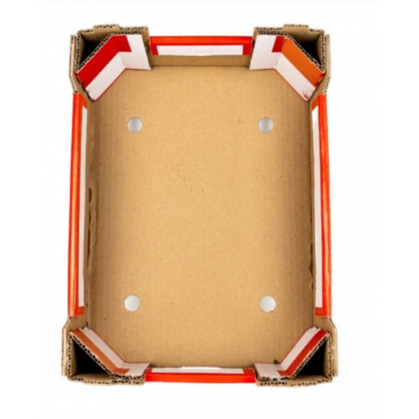 Cassetta frutta in cartone rosso "La buona frutta" cm.40x30x14 - Pedana 190 pezzi. 
