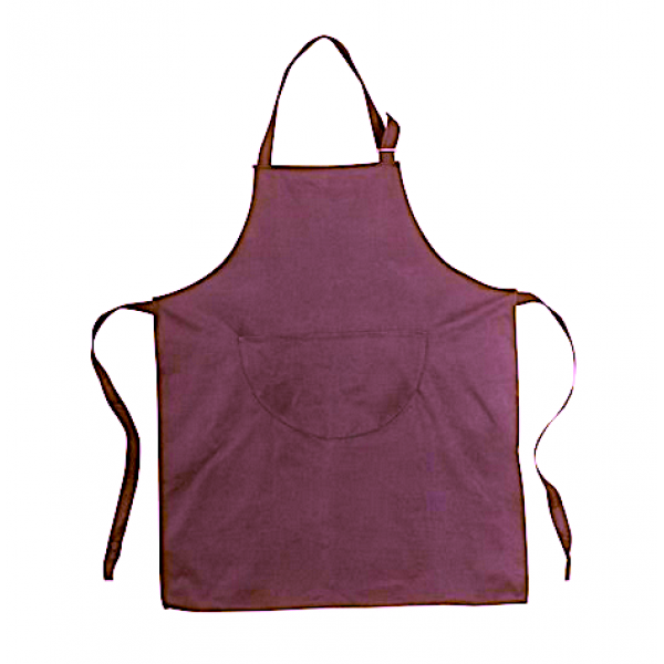 Grembiule con pettorina bordeaux con tasca frontale cm.83x70