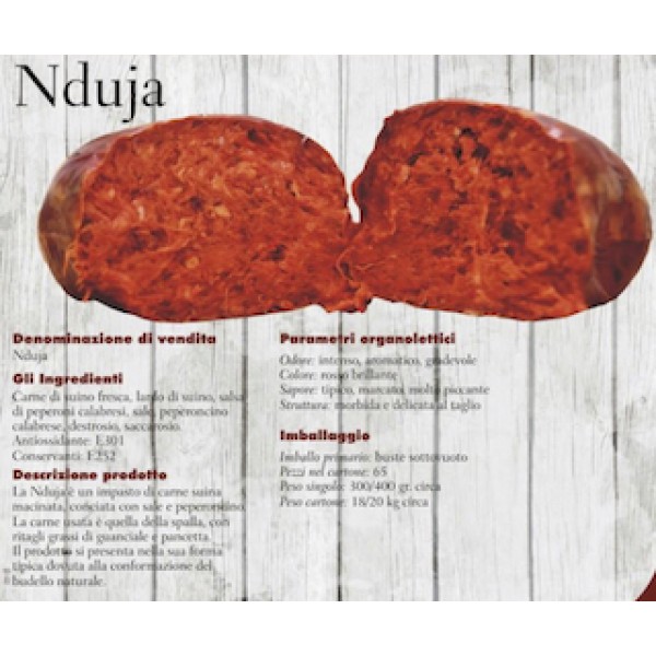 Nduja calabrese piccante Kg.1 circa