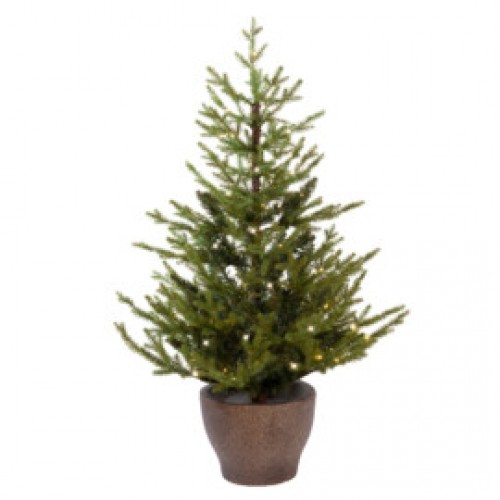 Albero pino natalizio cm.90 con luci e vaso 