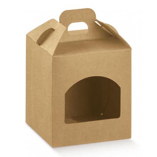 Scatole portavasetto 1 posto 500 gr. avana liscio mm.90x90x100 -Pz.10