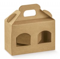 Scatole portavasetti 2 fori 50/100 gr. cartoncino avana liscio mm.110x50x50 Pz.10