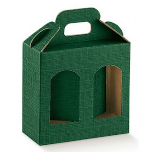 Scatole portavasetti 2 posti verde seta mm.130x60x150 Pz.10