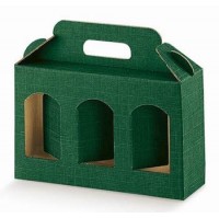 Portavasetti 3 finestre verde seta mm.310x100x150 Pz.10