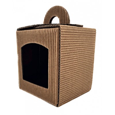 ASTUCCIO PORTAVASETTO da gr.250 forato 1 posto cartoncino ondulato avana mm.70x70x85 - Pz.15