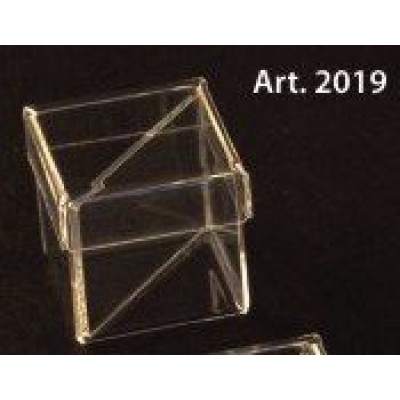 Scatola PLEXIGLASS QUADRATA con coperchio e divisori Pz.6 - mm.60X60X60