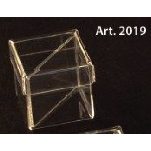Scatola PLEXIGLASS QUADRATA con coperchio e divisori Pz.6 - mm.60X60X60
