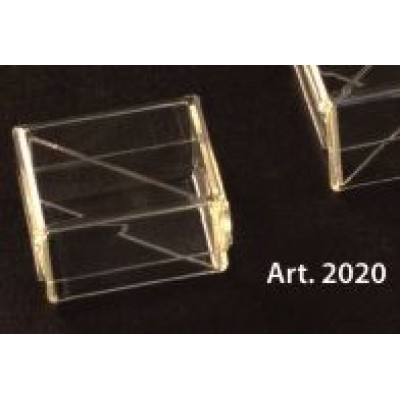 Scatola PLEXIGLASS quadrata con coperchio e divisori Pz.6 - mm.60x60x30