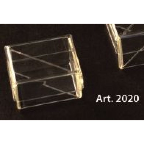 Scatola PLEXIGLASS quadrata con coperchio e divisori Pz.6 - mm.60x60x30