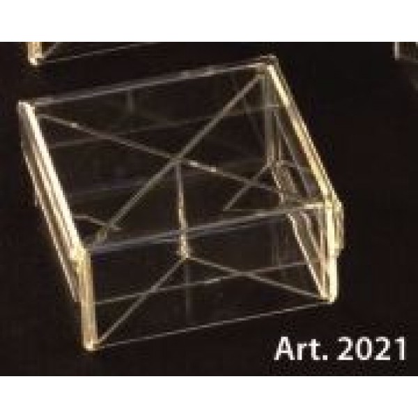 Scatola PLEXIGLASS quadrata per confetti con coperchio e divisori Pz.6 - mm.80x80x40