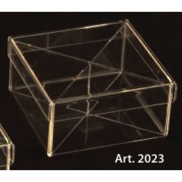 Scatola PLEXIGLASS quadrata per confetti con coperchio e divisori Pz.6 - mm.120x120x60