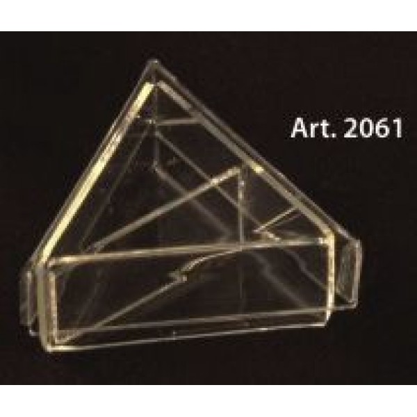 Scatola PLEXIGLASS TRIANGOLO ion coperchio e divisori Pz.6 - mm.70 Altezza mm.30