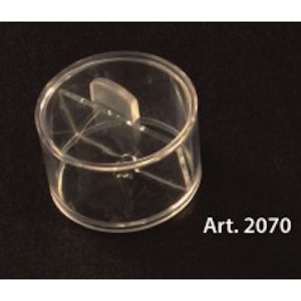 Scatola PLEXIGLASS rotonda con coperchio e divisori Pz.6 - diam.mm.60 Altezza mm.30