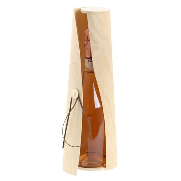 Astuccio portabottiglia CONICO CHAMPAGNOTTA in foglia di legno cm.35 x 10,50