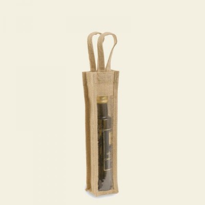 BORSA PORTABOTTIGLIA JUTA PER BOTTIGLIE OLIO CON MANICI JUTA - Pz.10