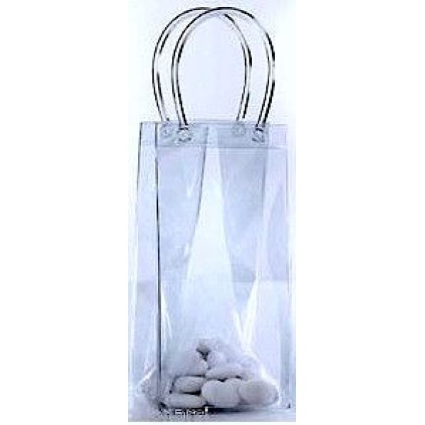 Borsette trasparenti in PVC per confetti mm.90x90x190 con manici - imballo da pz.20 (il prezzo indicato si riferisce alla con...