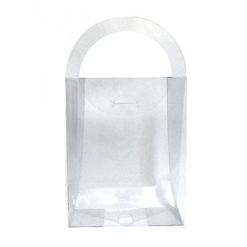 Scatola trasparente a Borsetta con manici mm. 132x42x170 Pz.10 